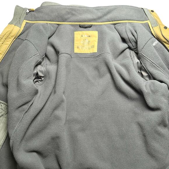 L.L. Bean | Men | Tan 3-In-1 Outdoor Nylon Sweater Fleece Hooded Jacket | L Reg - Picture 12 of 15